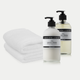 2x Guest Towels White + Marie-Stella-Maris Hand Wash & Hand Lotion Lemon Notes