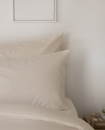 Set of 2 Pillowcases Egyptian Cotton Sateen 400TC | Cream Set of 2 Pillowcases Egyptian Cotton Sateen 400TC | Cream