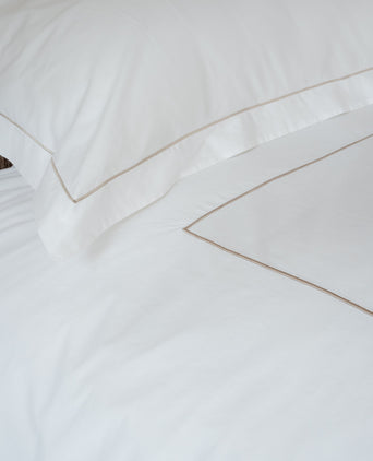 Duvet Cover Set & Fitted Sheet Egyptian Cotton Percale | Carmel White Duvet Cover Set & Fitted Sheet Egyptian Cotton Percale | Carmel White