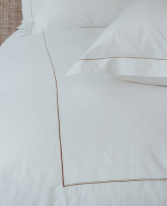 Duvet Cover Set & Fitted Sheet Egyptian Cotton Percale | Carmel White Duvet Cover Set & Fitted Sheet Egyptian Cotton Percale | Carmel White