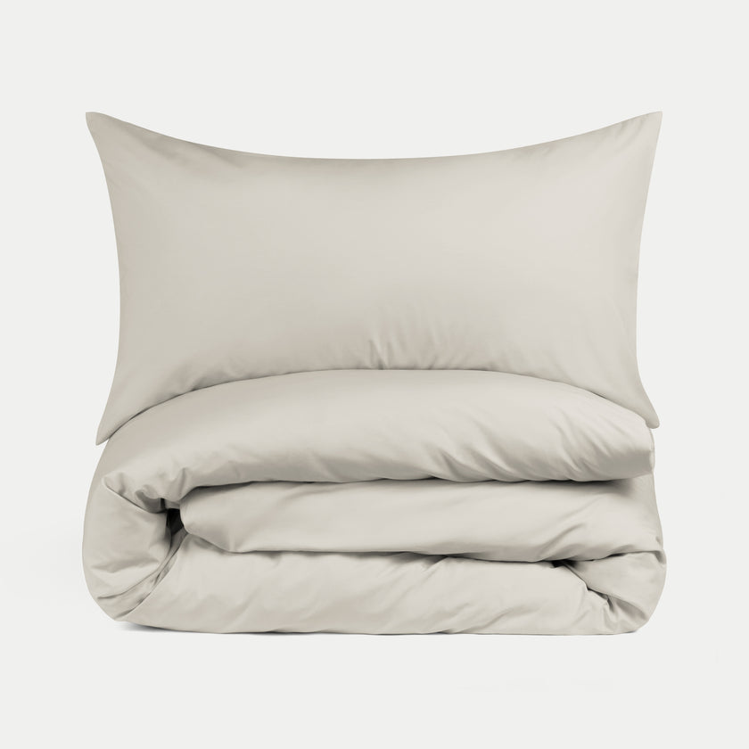 Duvet Cover Set & Fitted Sheet Percale | Greige