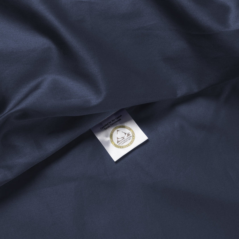 Set of 2 Pillowcases Egyptian Cotton Sateen 400TC | Harbour Blue