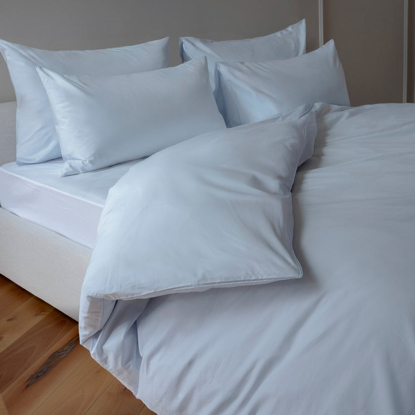 Duvet Cover Set Egyptian Cotton Percale 400 TC | Pastel Blue