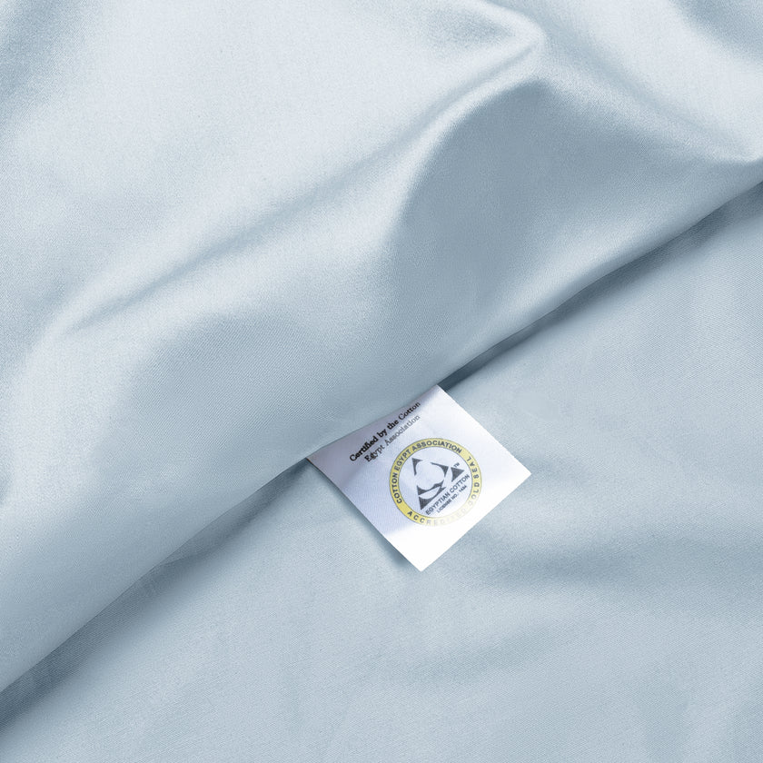 Duvet Cover Set Egyptian Cotton Sateen 400 TC | Pastel Blue