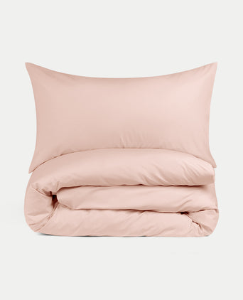 Duvet Cover Set & Fitted Sheet Percale | Blush Pink Duvet Cover Set & Fitted Sheet Percale | Blush Pink