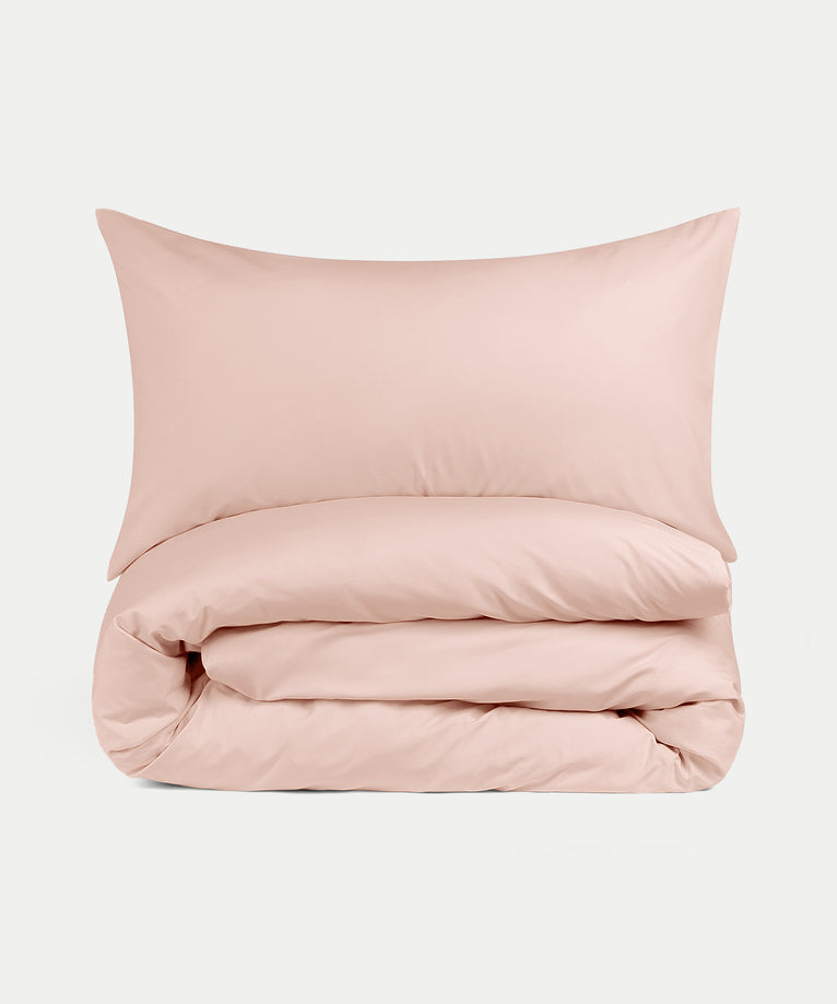 Duvet Cover Set Egyptian Cotton Percale 400 TC | Blush Pink