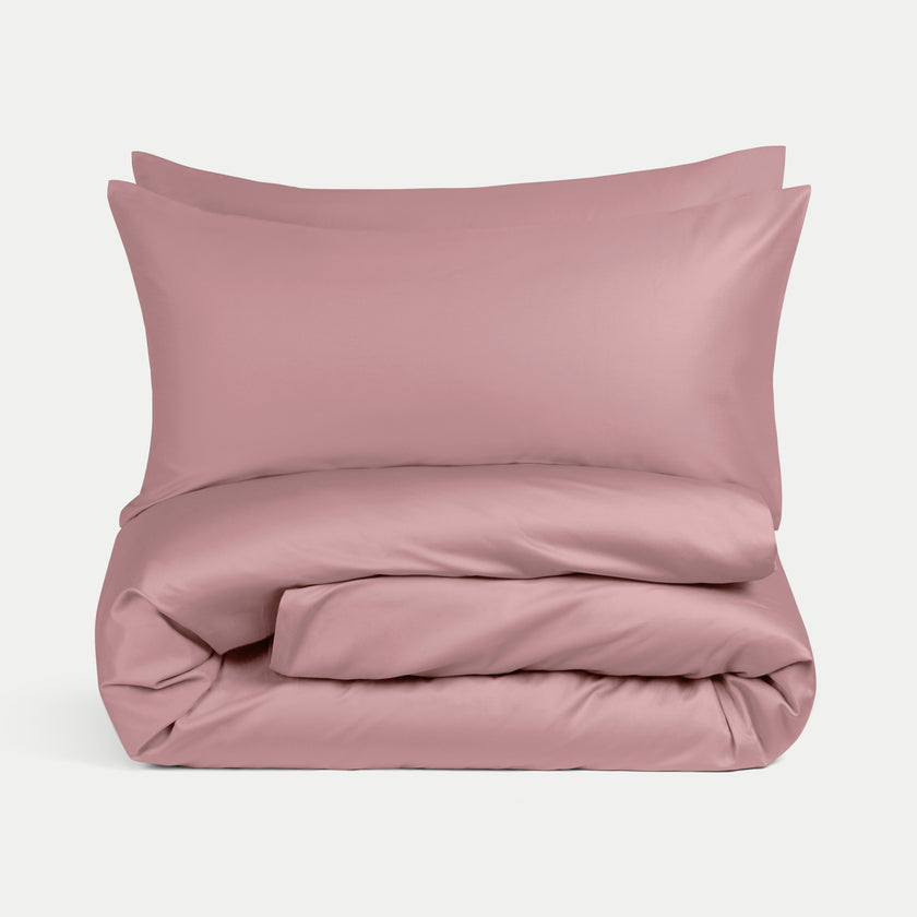Duvet Cover Set & Fitted Sheet Egyptian Cotton Sateen | Blush Pink