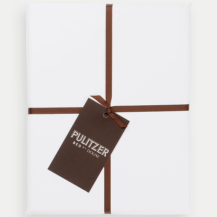 Pulitzer Duvet Cover Set - 400TC Sateen Egyptian Cotton | White