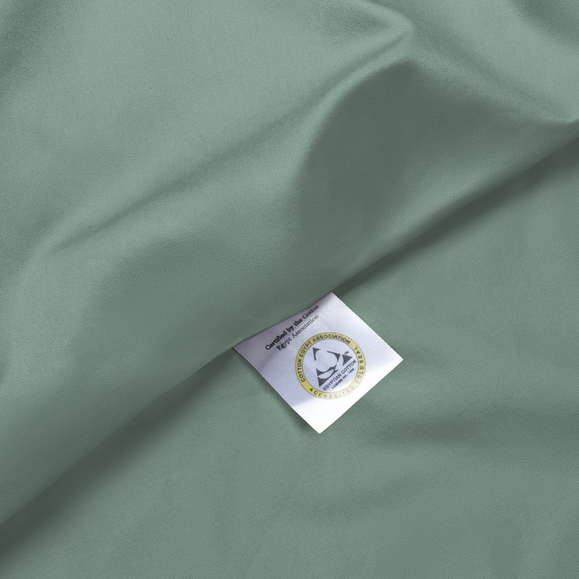 Kids Duvet Cover Egyptian Cotton Sateen 400TC Sage Green - Petit Hôtel