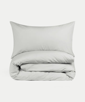 Duvet Cover Set & Fitted Sheet Percale | Silver Grey Duvet Cover Set & Fitted Sheet Percale | Silver Grey