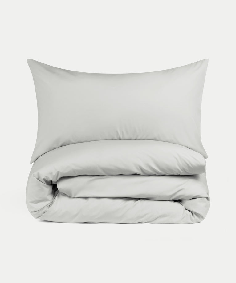 Duvet Cover Set 400TC Percale Egyptian Cotton | Silver Grey