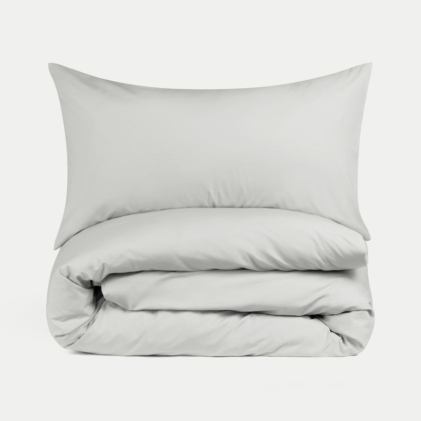 Duvet Cover Set 400TC Percale Egyptian Cotton | Silver Grey