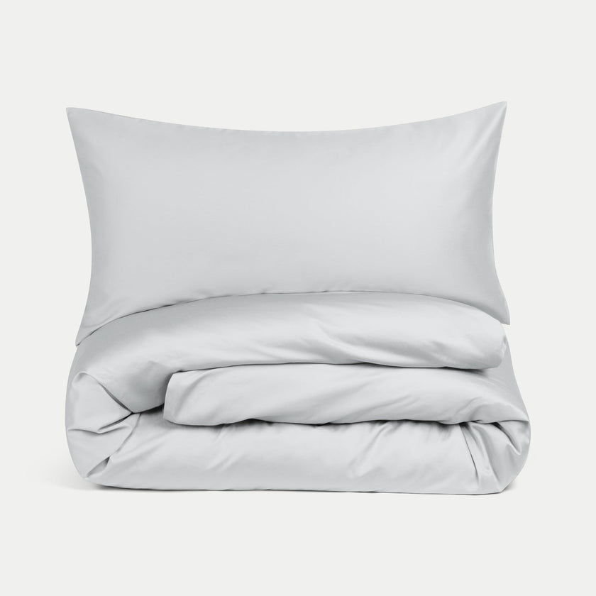 Kids Duvet Cover Egyptian Cotton Percale 400TC Silver Grey - Petit Hôtel