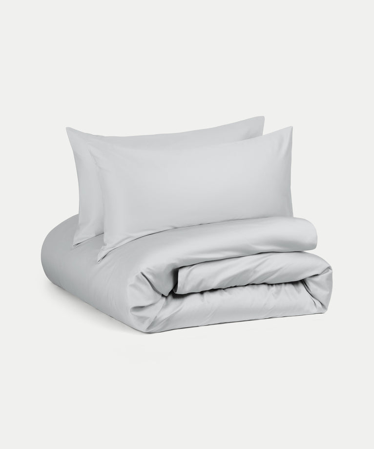 Duvet Cover Set Egyptian Cotton Sateen 400 TC | Silver Grey