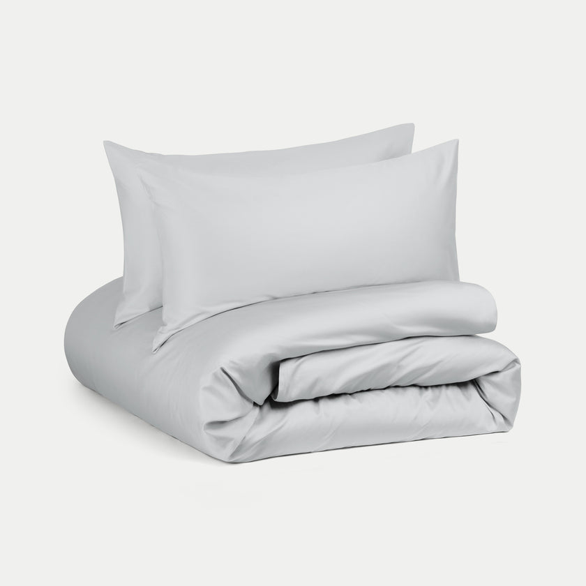 Duvet Cover Set Egyptian Cotton Sateen 400 TC | Silver Grey