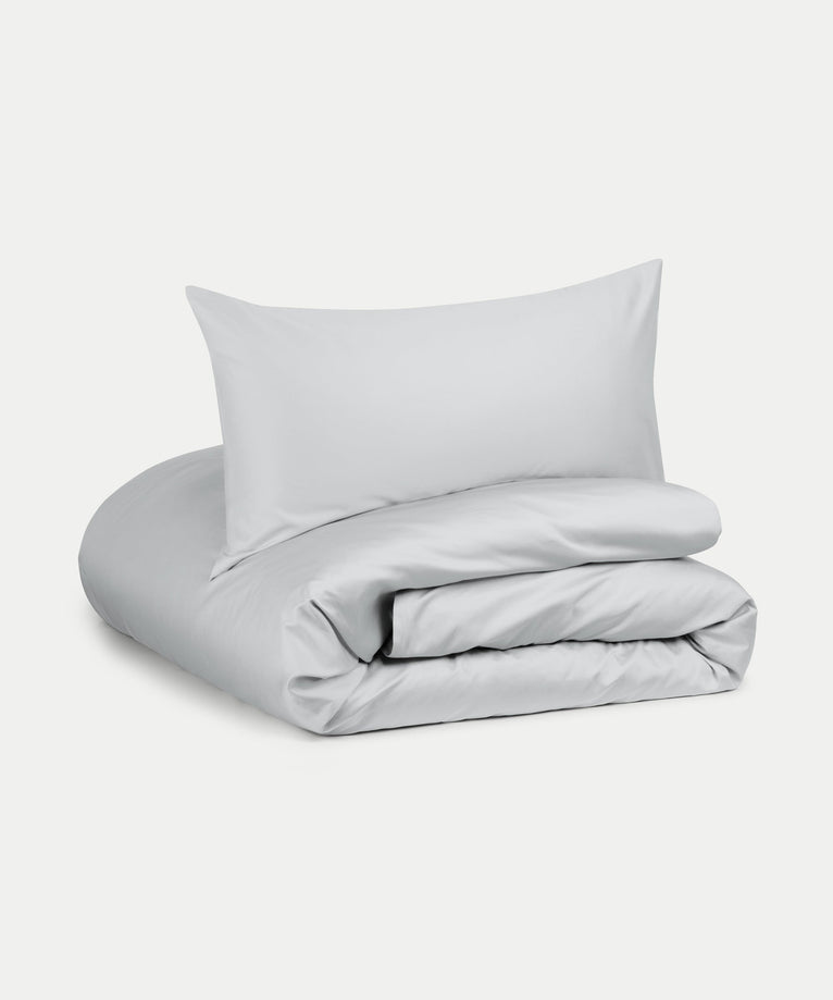 Kids Duvet Cover Egyptian Cotton Percale 400TC Silver Grey - Petit Hôtel