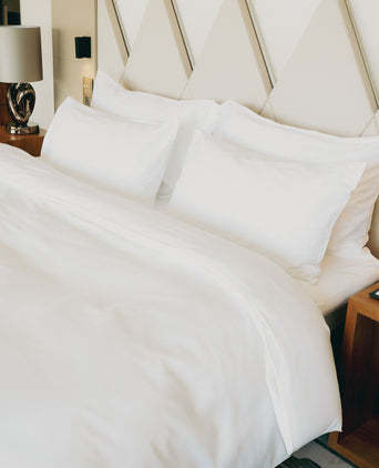 Okura Duvet Cover Set Egyptian Cotton 600TC Sateen | White Okura Duvet Cover Set Egyptian Cotton 600TC Sateen | White