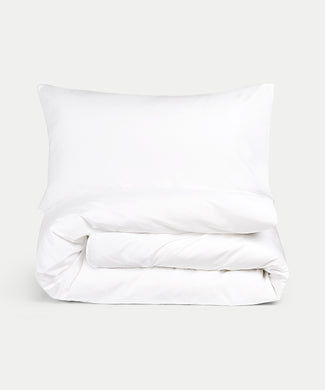 Duvet Cover Set & Fitted Sheet Percale | White Duvet Cover Set & Fitted Sheet Percale | White