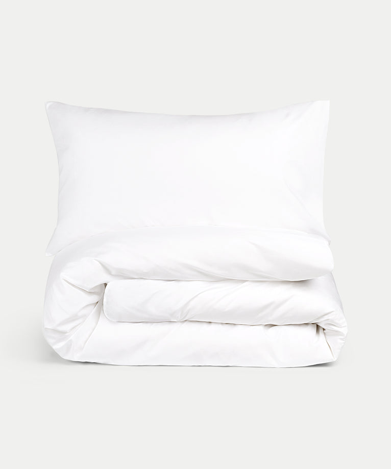 Duvet Cover Set Egyptian Cotton Percale 400 TC | White