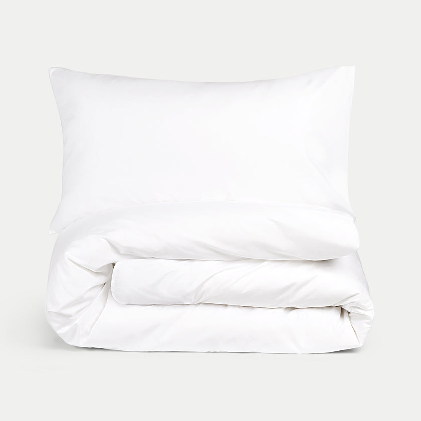 Duvet Cover Set Egyptian Cotton Percale 400 TC | White