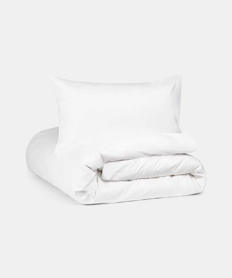 Duvet Cover Set Egyptian Cotton Percale 400 TC | White