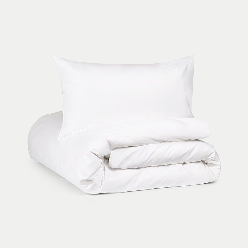 Duvet Cover Set Egyptian Cotton Percale 400 TC | White