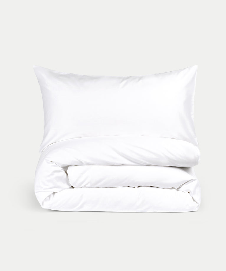 Pulitzer Duvet Cover Set - 400TC Sateen Egyptian Cotton | White
