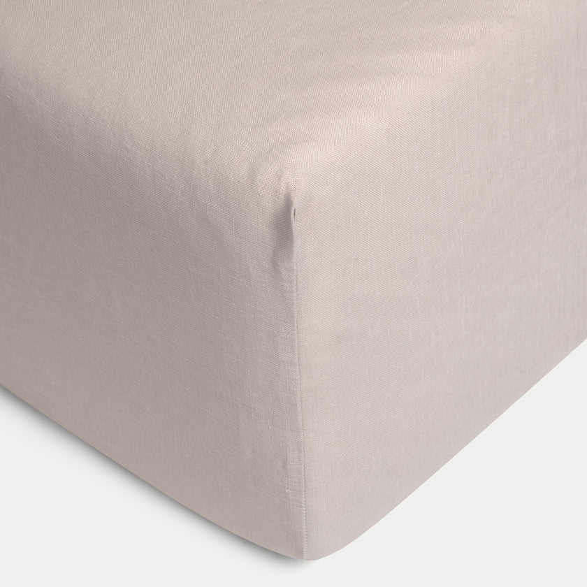 Duvet Cover Set & Fitted Sheet Washed Linen | Oat