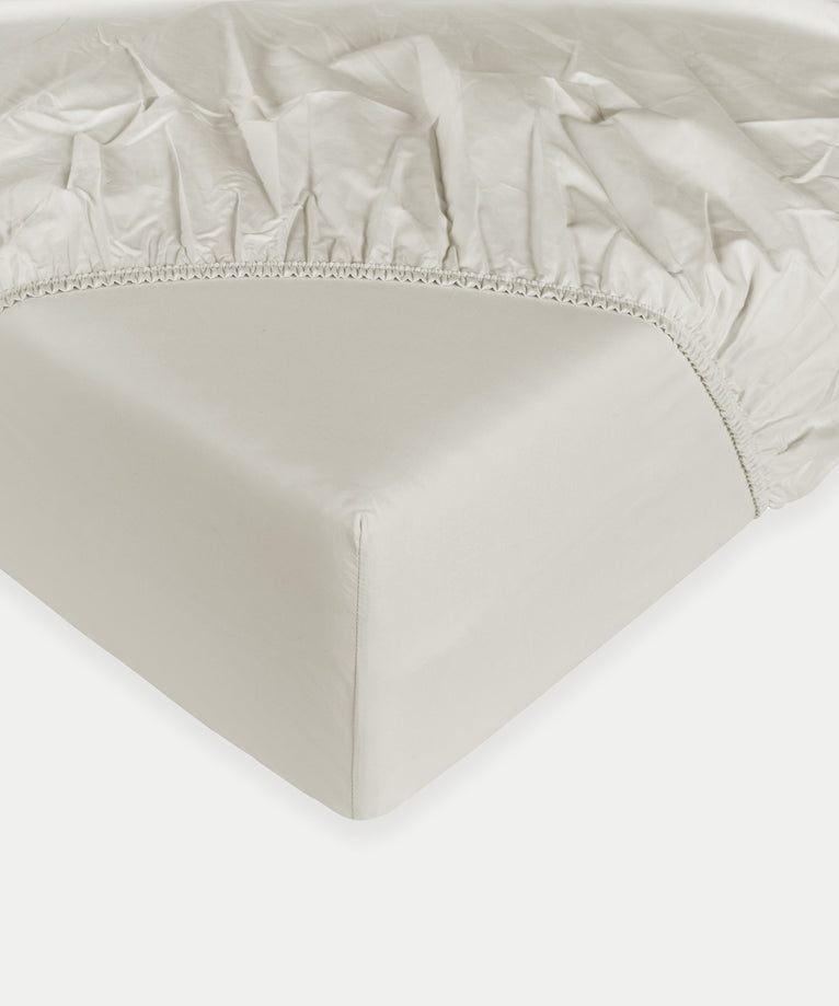 Kids Fitted Sheet Egyptian Cotton Percale 400TC Greige - Petit Hôtel