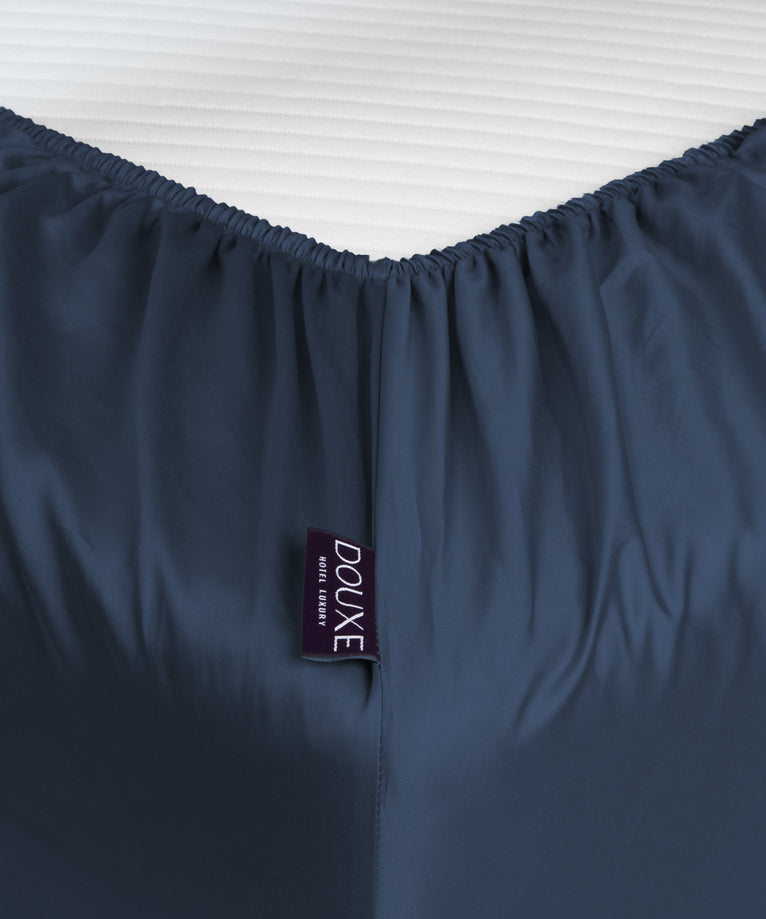 Duvet Cover Set & Fitted Sheet Sateen | Harbour Blue