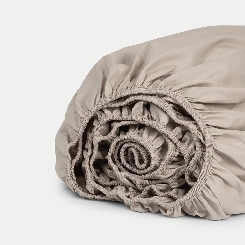 Duvet Cover Set & Fitted Sheet Percale | Latte