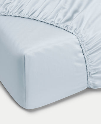 Fitted Sheet Egyptian Cotton Sateen 400TC | Pastel blue Fitted Sheet Egyptian Cotton Sateen 400TC | Pastel blue