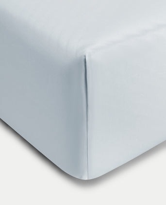 Fitted Sheet Egyptian Cotton Sateen 400TC | Pastel blue Fitted Sheet Egyptian Cotton Sateen 400TC | Pastel blue