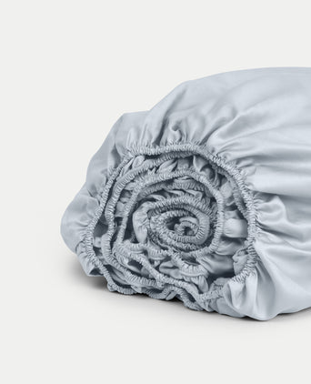 Duvet Cover Set & Fitted Sheet Sateen | Pastel Blue Duvet Cover Set & Fitted Sheet Sateen | Pastel Blue