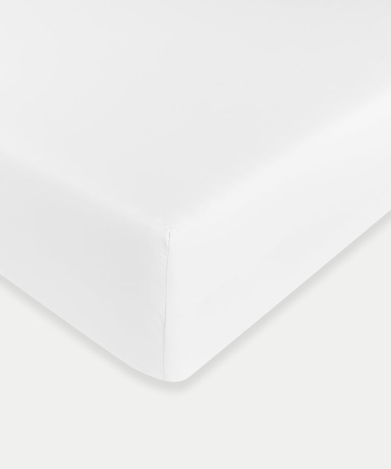 Egyptian Cotton Fitted Sheet Percale 400TC | White