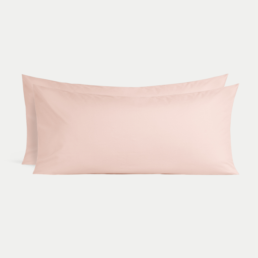 Set of 2 Pillowcases Egyptian Cotton Percale 400TC | Blush Pink
