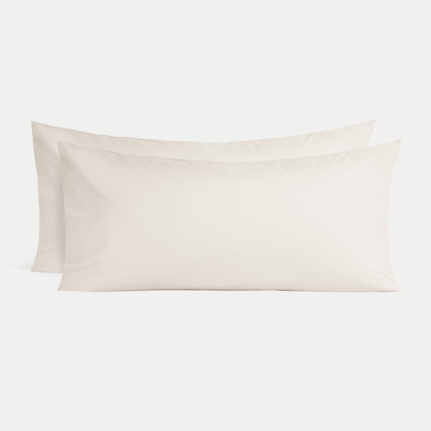 Set of 2 Pillowcases Egyptian Cotton Percale 400TC | Chalk White