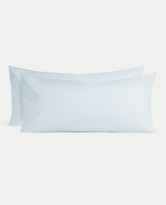Set of 2 Pillowcases Egyptian Cotton Percale 400TC | Pastel Blue Set of 2 Pillowcases Egyptian Cotton Percale 400TC | Pastel Blue
