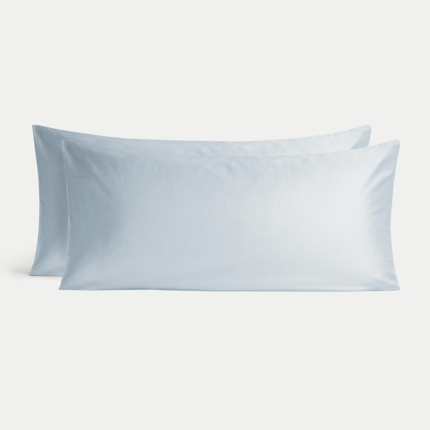 Set of 2 Pillowcases Egyptian Cotton Sateen 400TC | Pastel Blue