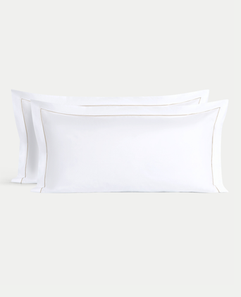 Set of 2 Pillowcases Egyptian Cotton Percale 400TC | Carmel Set of 2 Pillowcases Egyptian Cotton Percale 400TC | Carmel