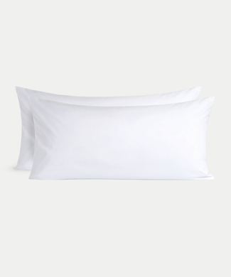 Set of 2 Pillowcases Egyptian Cotton Percale 400TC | White Set of 2 Pillowcases Egyptian Cotton Percale 400TC | White