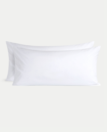 Set of 2 Pillowcases Egyptian Cotton Percale 400TC | White Set of 2 Pillowcases Egyptian Cotton Percale 400TC | White