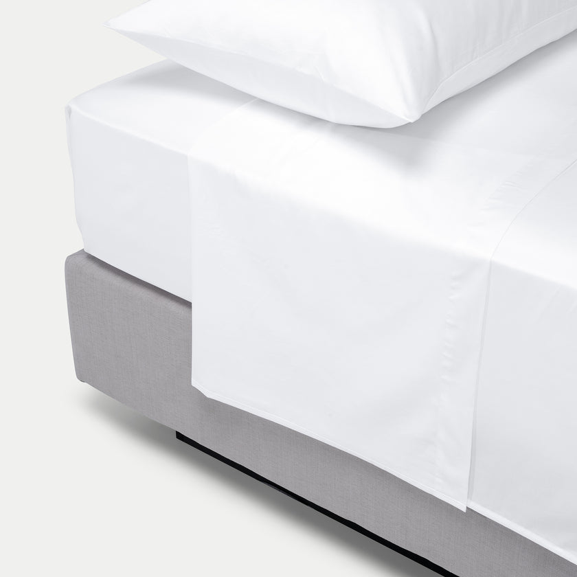 Egyptian Cotton Flat Sheet Sateen 400TC | White
