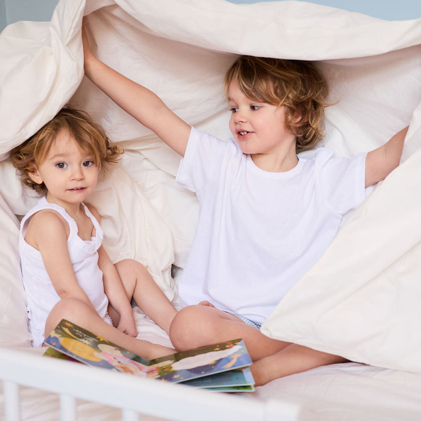 Kids Fitted Sheet Egyptian Cotton Percale 400TC Chalk White - Petit Hôtel
