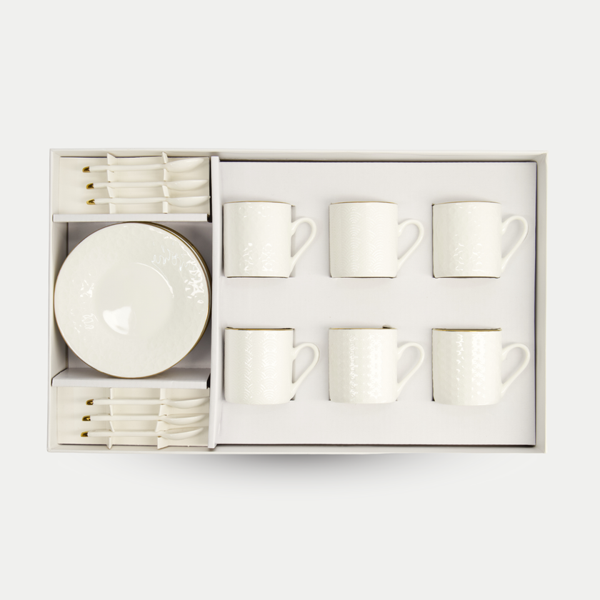 Tokyo Design Studio – Nippon White Gold Rim Espresso Set (18-piece)
