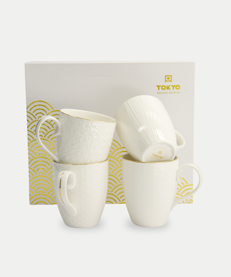 Tokyo Design Studio – Nippon White Gold Rim Mug Set (4-piece) Tokyo Design Studio – Nippon White Gold Rim Mug Set (4-piece)