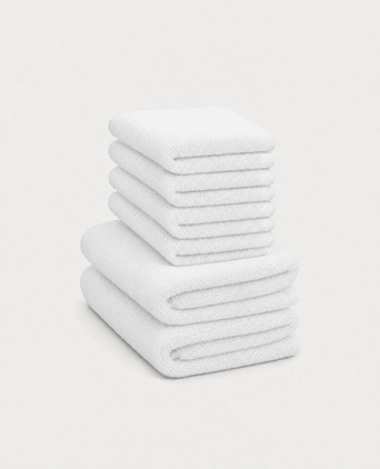 Guest towel zero-twist cotton 30x30 cm (4 pcs) + 40x60 cm (2 pcs) | White Guest towel zero-twist cotton 30x30 cm (4 pcs) + 40x60 cm (2 pcs) | White