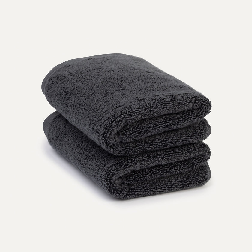 Guest towel zero-twist cotton 40x60 cm (2 pcs) | Anthracite