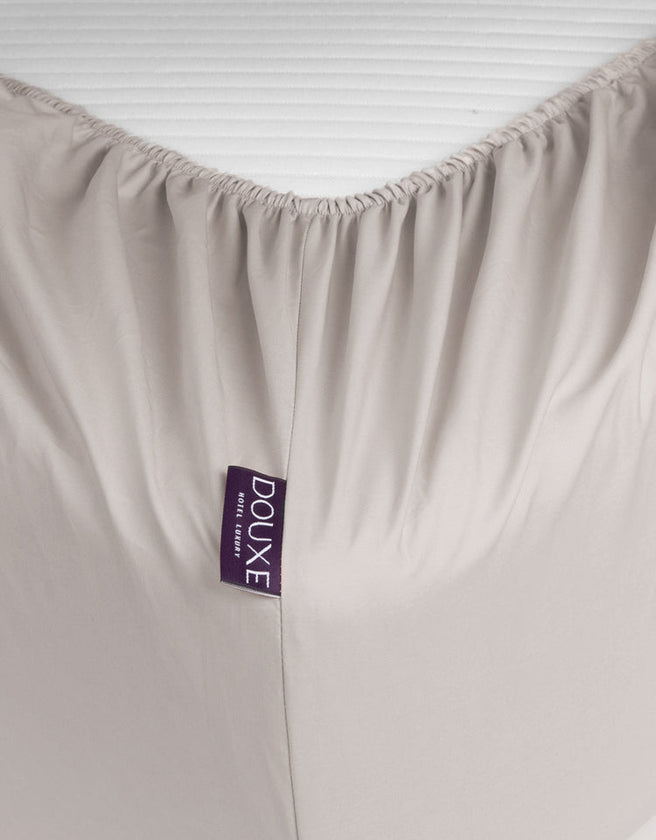Kids Fitted Sheet Egyptian Cotton Percale 400TC Greige - Petit Hôtel
