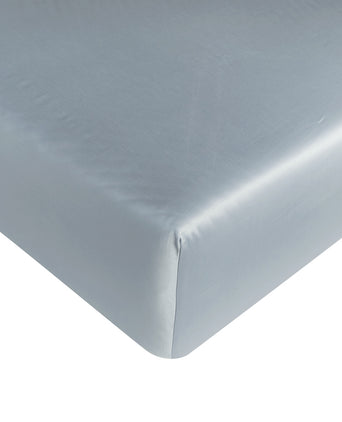 Egyptian Cotton Sateen Fitted Sheet 400TC | Misty Blue | Outlet Egyptian Cotton Sateen Fitted Sheet 400TC | Misty Blue | Outlet